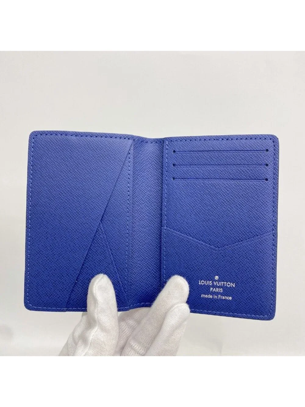 Louis Vuitton Card Case Taigarama Pocket Organizer Cobalt